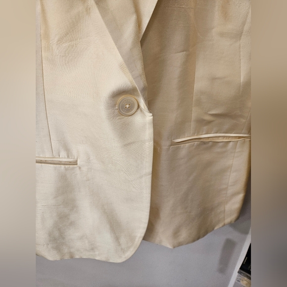 NWT - Silk Taffeta Lauren Ralph Lauren "Soft Cream" Dress Blazer - Size 16 - Picture 11 of 11